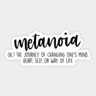 Metanoia Aesthetic Word Definition Sticker